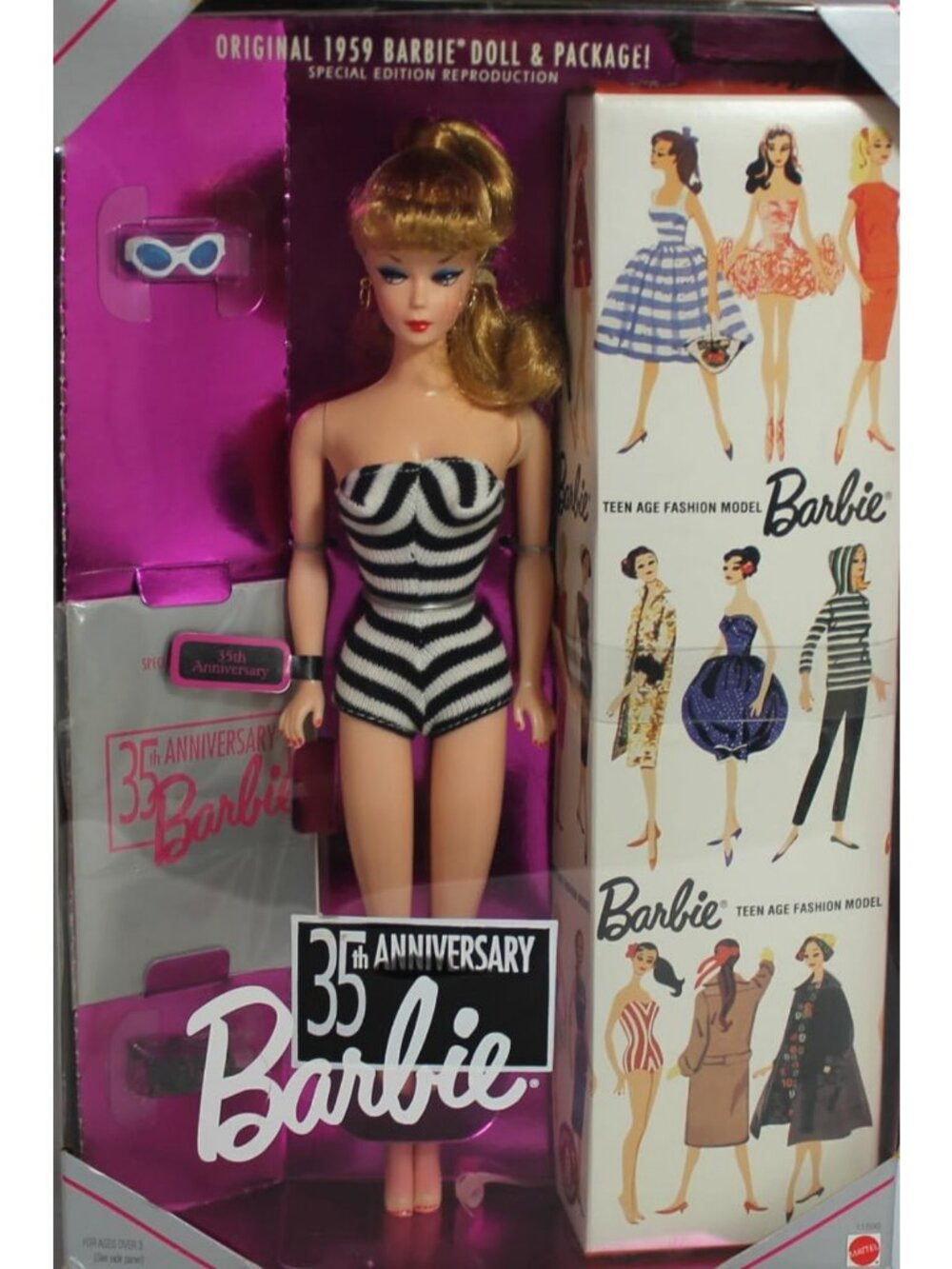Vintage 35th Anniversary Barbie Doll Reproduction, Blonde Hair, Collector's